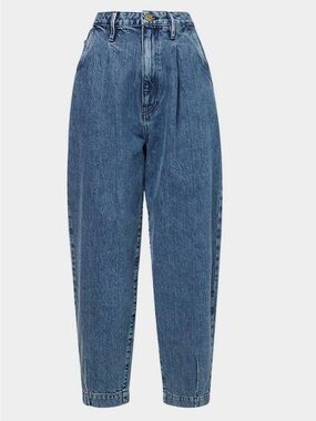 FRAME Pleated Barrel Leg Jeans